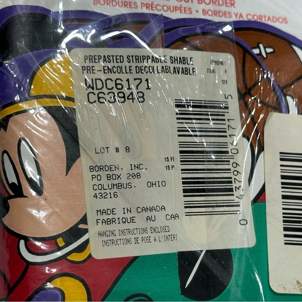 Mickey’s Stuff For Kids Pre Cut Border Wall Covering Borden Sports Theme New